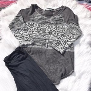 Maurices Grey & White aztec sweatshirt
